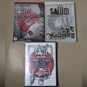 Saw Movie Collection DVD Set Saw III Unrated Saw IV, Saw The Final Chapter